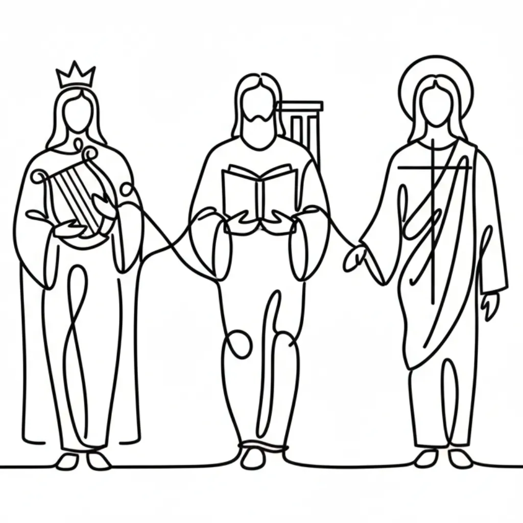 David and Solomon and Jesus Icon The Way