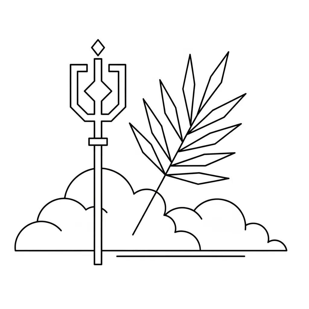 Sceptre and Palm Leaf