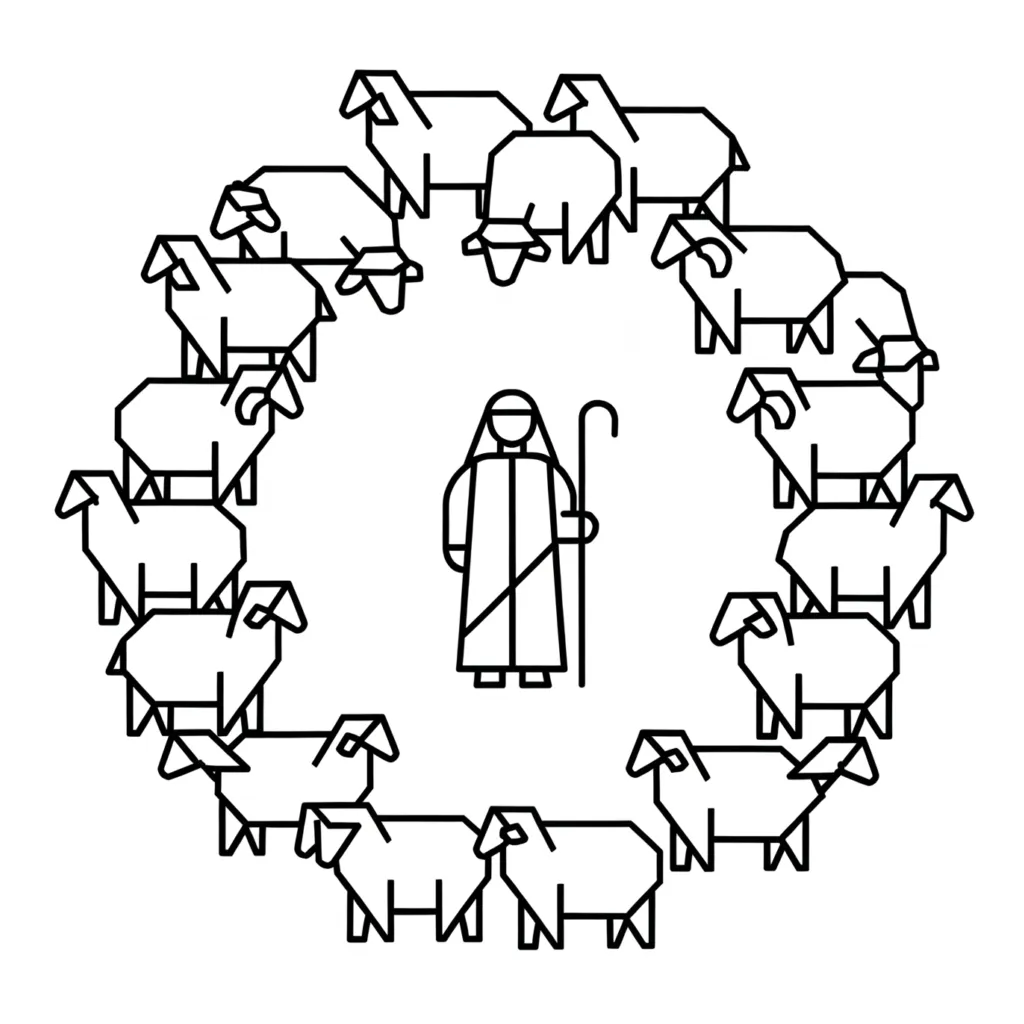 Shepherd and Sheep Icon